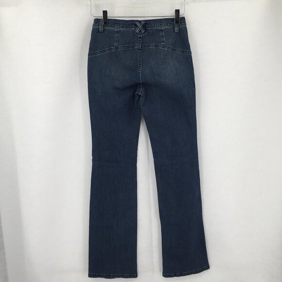 We the Free People Eva lace up boot cut jeans boho Baltic Blue denim new 26 - Picture 5 of 7